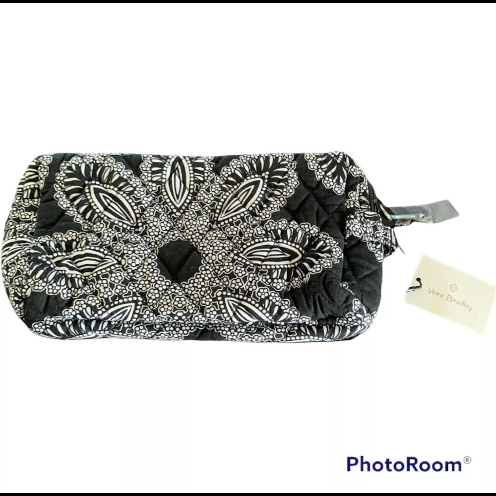 SOLD New W/tags Vera Bradley “Blanco Bouquet”!Medium Cosmetic Bag 9”X5”